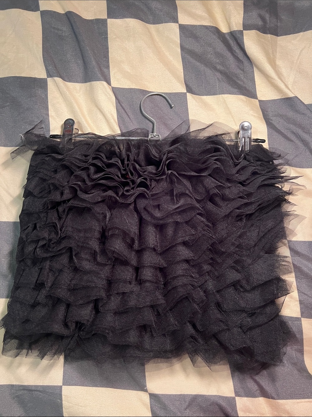 Black Ruffle cropped top - Women's